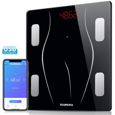 China YOUNGDO 360 Bathroom Body Weight Weight Scale USB Viable Digital Composition Smart Scale Bathroom Body Pounds for sale