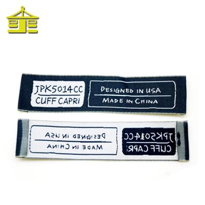 China Sustainable Iron On Garment Loop Ply Cheap Fabric Woven Labels For Clothing , Custom Woven Label for sale