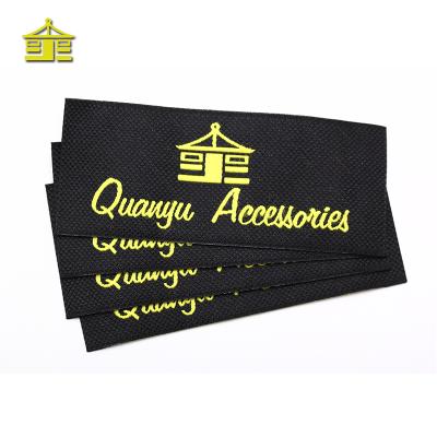 China Sustainable Cheap Wholesale Adhesive Cotton Iron Tie Fabric Garment Brand Woven Custom Apparel Label for sale