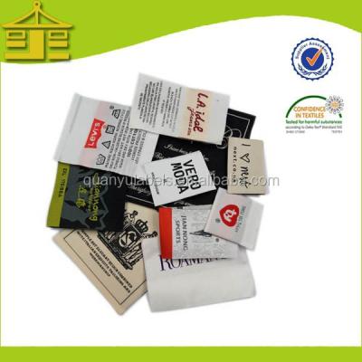 China Guangzhou Sustainable Brand 100% Woven Polyester Label / Loop Ply Woven Label For Designer T Shirts for sale