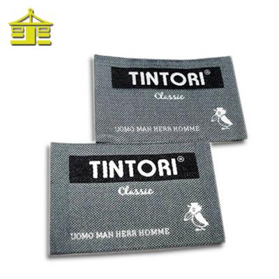 China Sustainable Professional Luxury Custom Branded Clothing Iron On Cotton Label Custom Woven Garment Label , Fabric Labels for sale