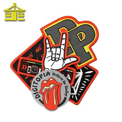 China 3D Self Adhesive Textile Morale Hat Heat Press Chenille Apparel Custom Logo Woven Iron On Patches For Car Seats for sale