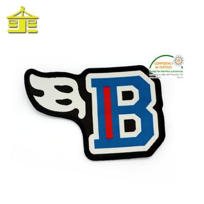 China 3D Chenille Letterman Woven Garment Custom Letter Hat Iron On Patches For Apparel for sale