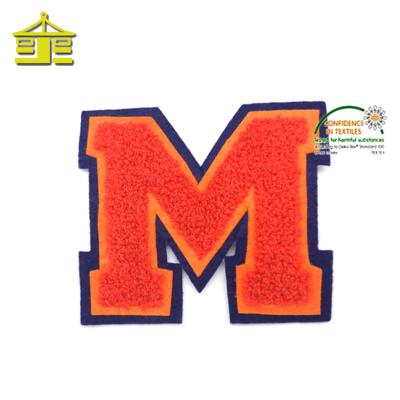 China 3D Chenille Sew On Terry Cloth Embroidery Patch Letters Letters Custom Patches for sale