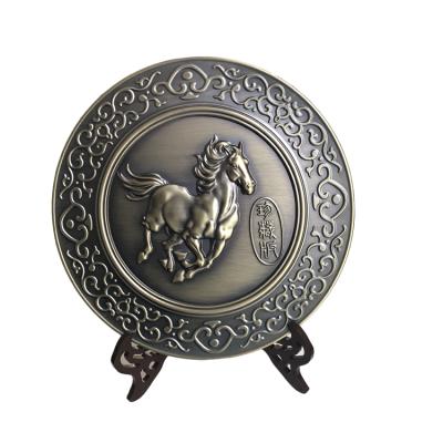 China China Factory Hot Sale Chinese Custom Horse Dragon Animal Pattern Bronze Metal Crafts Wall Aluminum Arts for sale