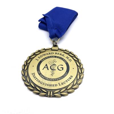 China Europe Manufacture Wholesale Custom Award Gold Metal Medals Silver Free Samples for sale