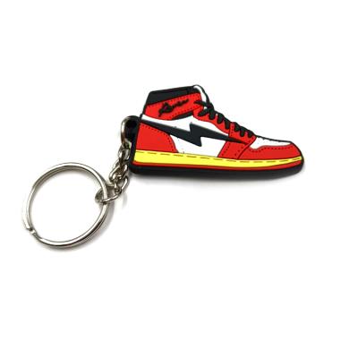 China Decoration Factory Outlet Shoe Key Chain PVC Custom Sports Shoes Key Chain for sale