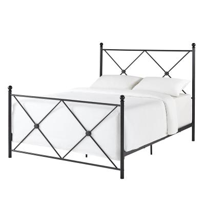 China Adjustable (Height) Fine Wrought Iron Popular Modern Single Bed Style Quality Queen Size Double Bed for sale