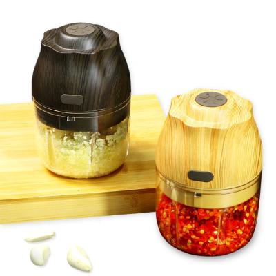 China Viable Wholesales Good Quality USB Portable Rechargeable Garlic Cleaver 250ml Mini With Button for sale