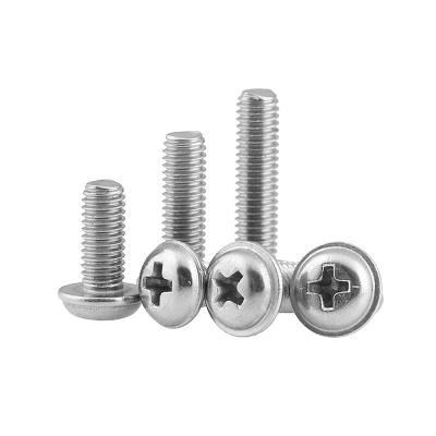 China Pan HSL Machine Screw Pan Head Cross Recessed Machine Screw With Gasket Stainless Steel Machine Pan Head Hexagon M6*45mm-M6*100mm for sale