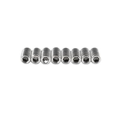 China DIN913 M2 M2.5 M3 M4 M5 304 Oval Metric Stainless Steel Thread Worm Screws Headless Flat Point Hexagon Socket Set Screws for sale