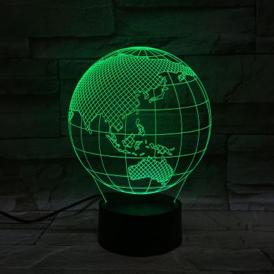 China Modern creative globo mapa USA South America map earth lamp 3D visualization acrylic lamp changing 7 color night light gift for sale