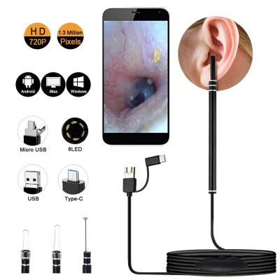 China LUMINOVA 3 in 1 Visual Ear Pick Wax Removal Tool USB Scope Camera In The Ear Endoscope Visual Ear Cleaning Spoon 5.5mm for sale