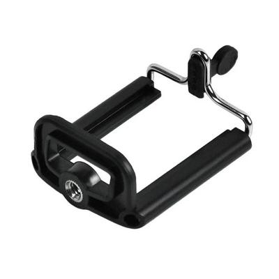 China Universal Mobile Phone Holder Clamp Tripod Monopod Double Spring Cell Phone U Clip Mount Bracket For Samsung Xiaomi Huawei for sale