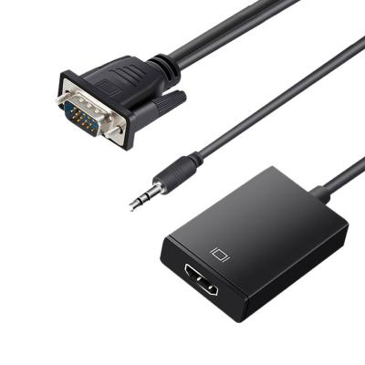 China LAPTOP BECAUSE 1080P Male VGA to HDMI-Compatible Female Adapter Converter with Audio for HDTV Computer Laptop PC Monitor Projector for sale