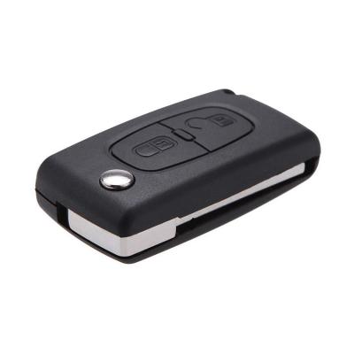 China Replace case no. Car Logo Button Flip Remote Key Shell Case 2 By Battery Place Auto Key For Peugeot 206 for sale