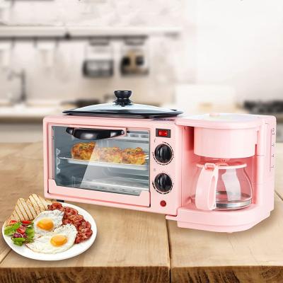 China New Household Multifunctional Toaster Oven Sandwich Coffee Maker 3 in 1 Breakfast Maker Machine Set for sale