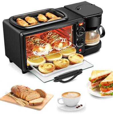 China Household Family Size Sandwich Coffee Maker Multifunctional Electric Toaster Oven 3 in 1 Breakfast Maker Machine for sale