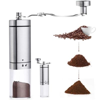 China Hand Bean Coffee Grinder Manual Mill Professional Portable Mini Camping Housing Stainless Steel Hand Coffee Grinder for sale