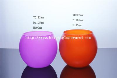 China Beautiful colorful blown glass candle holder for decoration for sale