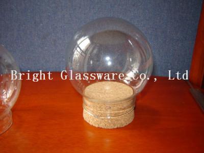 China Ball shape glass lamp shade with wooden lid wholesale for sale