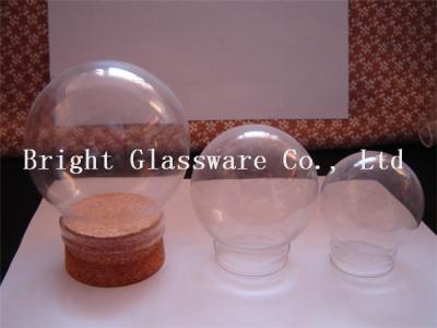 China Clear Ball shape glass lamp shade with wooden lid for sale