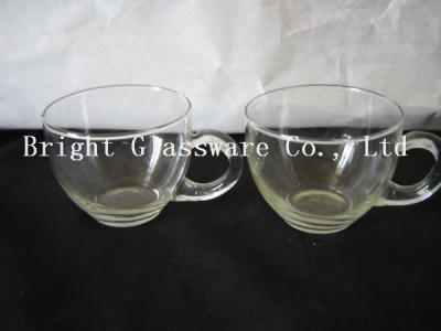 China glass ice cream cup with handle, Ice Cream Bowls, glass tea set in hotel for sale