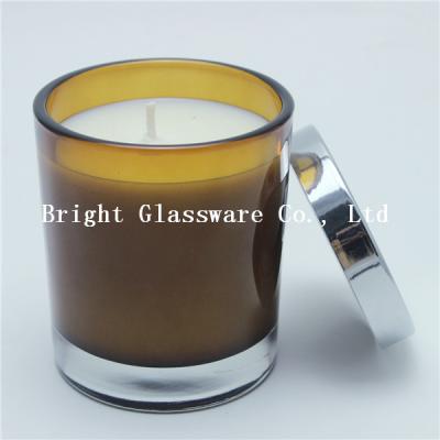 China colorful candle container with silver lid, candle holder for decoration for sale