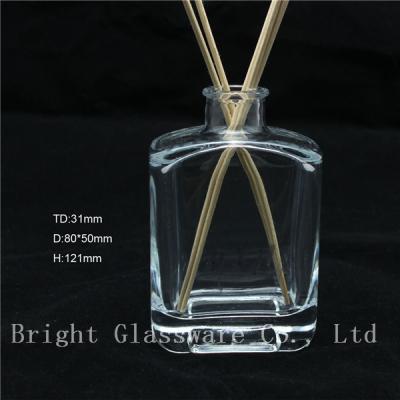 China high quality square empty aroma reed diffuser bottle with reed sticks sale for sale