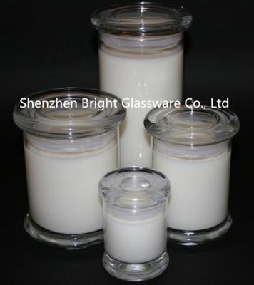 China top popular different size glass candle jars with lid in stock for sale