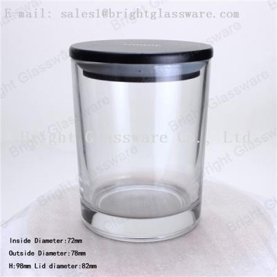 China Scented Soy Wax Candle Jar with black wooden lid for sale