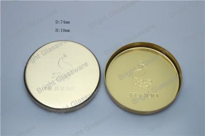 China electroplating gold metal lids with customized brand  logo for candle holder for sale