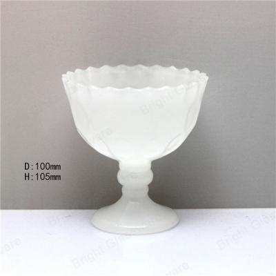 China Elegant Milky White Opal Glass Cup, Opal Glass Ice Cream Cup For Sale for sale