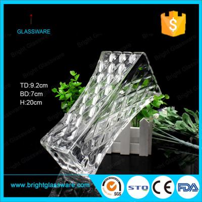 China Clear Square Glass Flower Vase, Crystal Vase Decorations for sale