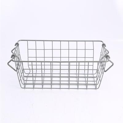 China Sustainable Multifunctional Iron Storage Basket Household Sundries Iron Storage Basket With Handle for sale