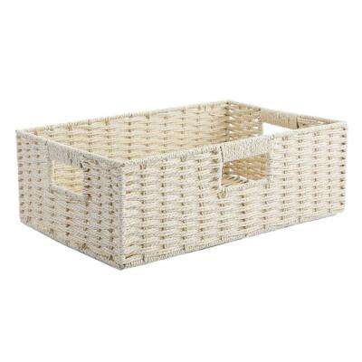 China Hot viable selling three pieces set plastic woven storage basket rattan food storage basket for kitchen living room for sale