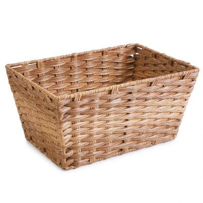 China Hot Selling Woven Trapezoidal Storage Box Viable Storage Box Study Office Plant Plankton for Library and Classroom for sale