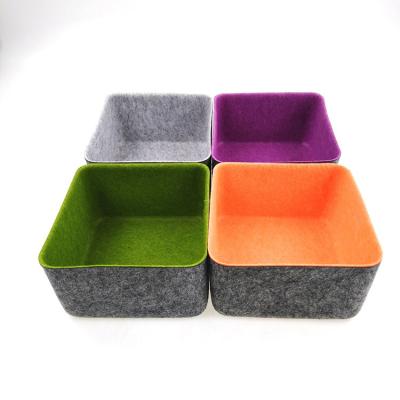 China 2022 viable new four-color felt storage box set storage box for living room for sale