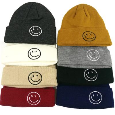 China Custom Warm Skullies Woven Label Waterproof Beanie Knitted Hats Logo Winter Caps High Quality Acrylic Gray for sale