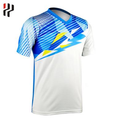 China Breathable Quick Dry Sublimated Sports Jerseys OEM Badminton Printing Shirts for sale