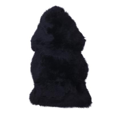 China Stain Resistant Black Sheepskin Area Rug Sheepskin Rug Factory Price for sale