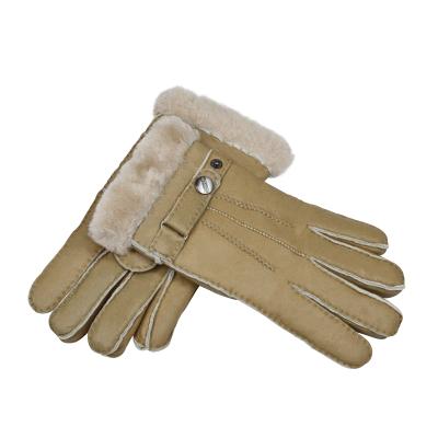 China High grade wool beautifully handmade quilted gloves made from top quality garment hides for sale