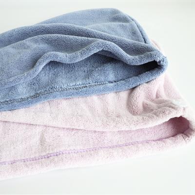 China QUICK DRY Coral Turban Wrap Towel Hair Drying Fleece Sale Quick Drying Hair Towel for sale