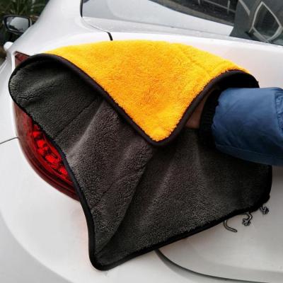 China Double Layer Microfiber Coral Fleece Washing Towel QUICK DRY Car Cleaning Towel for sale