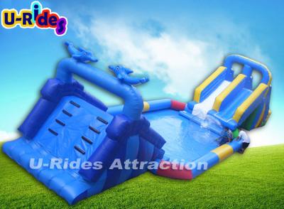 China Customized Adult Backyard Inflatable Water Parks Rentals With Double Slides for sale