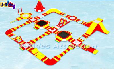 China Durable Amazing Giant Inflatable Floating Water Park With Big Anchor D Ring for sale