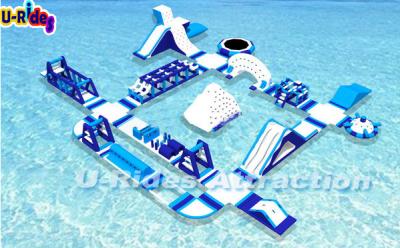 China White Huge Inflatable Floating Water Park Air Sealed With Self Release Valve for sale