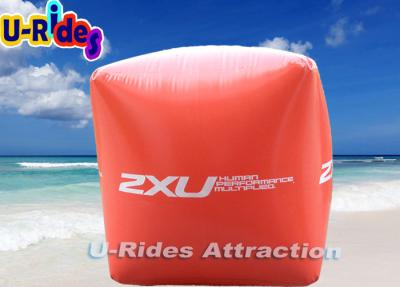 China Square Inflatable Buoy For Sea , Logo Printing Red Inflatable Vinyl Buoys for sale