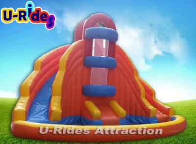 China Orange Rotating Inflatable Swimming Pool With Slide / Outdoor Huge Water Park Equipment for sale