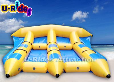 China Huge Blue Inflatable Banana Boat / Professional  Inflatable Toy Boats For Kids for sale